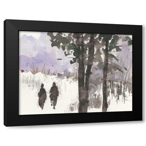 Woodland Sketch I Black Modern Wood Framed Art Print by Dixon, Samuel