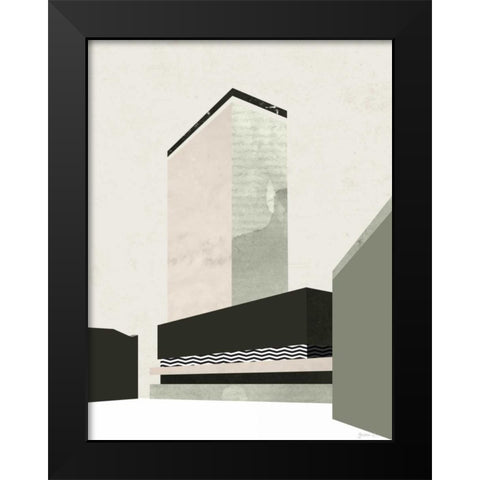 Outside In V Black Modern Wood Framed Art Print by Green Lili