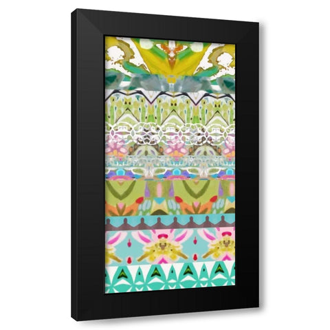Border Boho I Black Modern Wood Framed Art Print by Fields, Karen