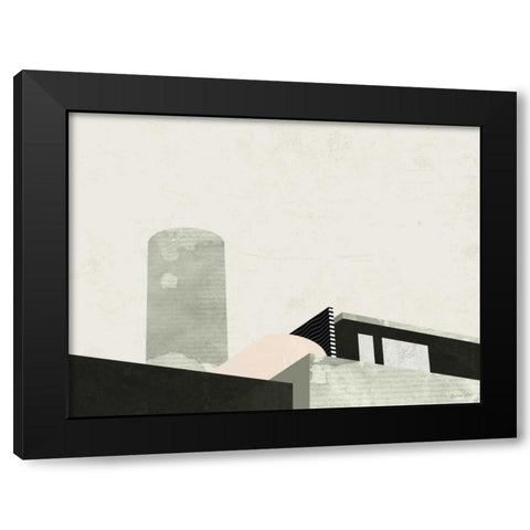 Graphic New York II Black Modern Wood Framed Art Print with Double Matting by Green Lili