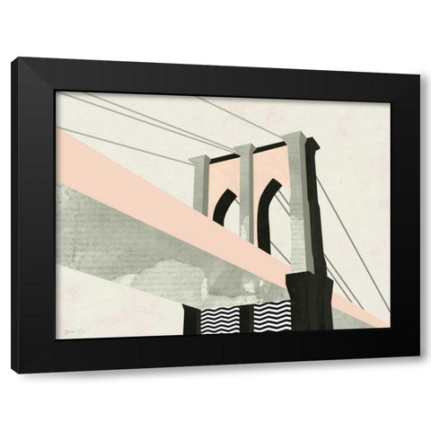Graphic New York IV Black Modern Wood Framed Art Print with Double Matting by Green Lili
