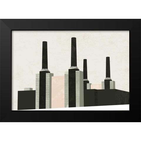 Graphic New York V Black Modern Wood Framed Art Print by Green Lili