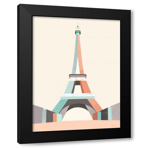 Graphic Pastel Architecture II Black Modern Wood Framed Art Print with Double Matting by Green Lili
