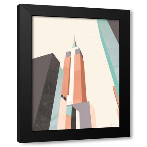 Graphic Pastel Architecture III Black Modern Wood Framed Art Print with Double Matting by Green Lili