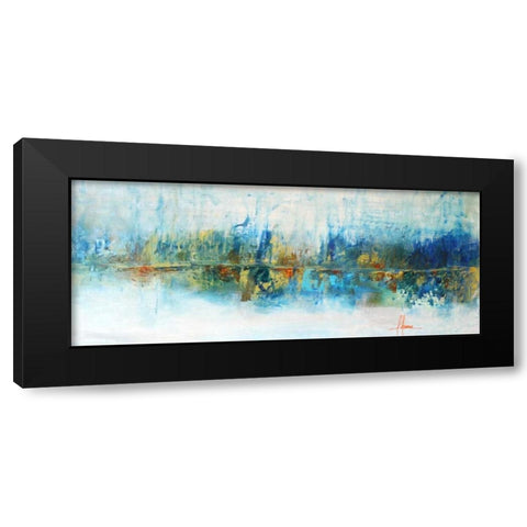 Aqua Azul Black Modern Wood Framed Art Print with Double Matting by Herrera, Leticia