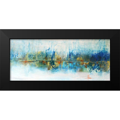 Aqua Azul Black Modern Wood Framed Art Print by Herrera, Leticia