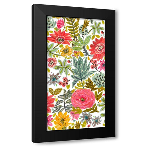 Multi Bloom Floral I Black Modern Wood Framed Art Print by Fields, Karen