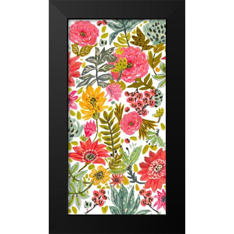 Multi Bloom Floral II Black Modern Wood Framed Art Print by Fields, Karen