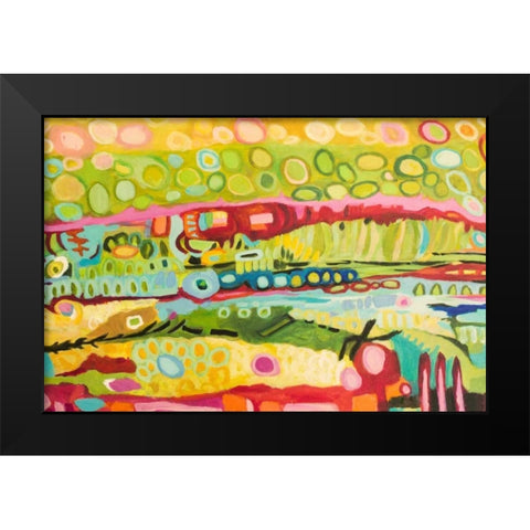 Abstract Bohemian Black Modern Wood Framed Art Print by Fields, Karen