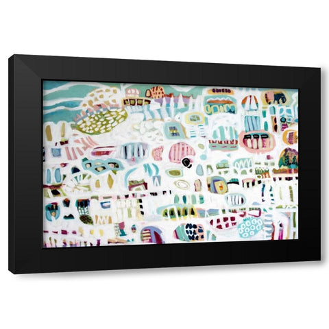 Abstract White Black Modern Wood Framed Art Print with Double Matting by Fields, Karen