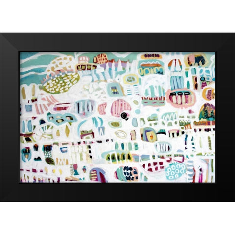 Abstract White Black Modern Wood Framed Art Print by Fields, Karen