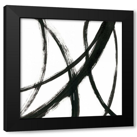 Linear Expression II Black Modern Wood Framed Art Print with Double Matting by Holland, J.