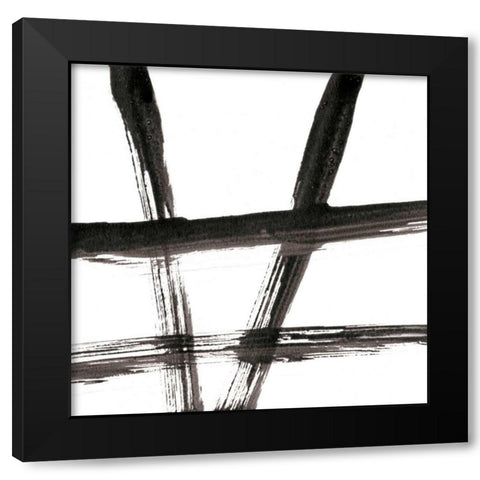 Linear Expression VI Black Modern Wood Framed Art Print with Double Matting by Holland, J.