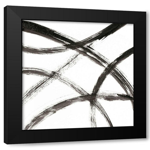 Linear Expression VII Black Modern Wood Framed Art Print with Double Matting by Holland, J.