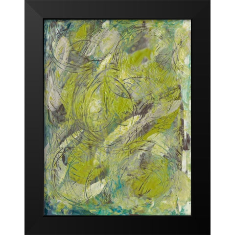 Citron Circuit II Black Modern Wood Framed Art Print by Holland, J.