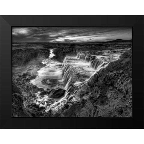 BandW Desert View II Black Modern Wood Framed Art Print by Drost, David