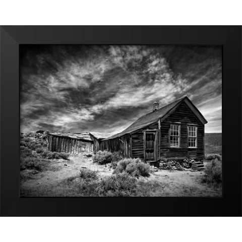 BandW Desert View III Black Modern Wood Framed Art Print by Drost, David