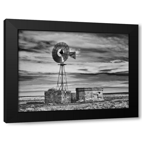 BandW Desert View VI Black Modern Wood Framed Art Print by Drost, David