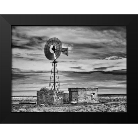 BandW Desert View VI Black Modern Wood Framed Art Print by Drost, David