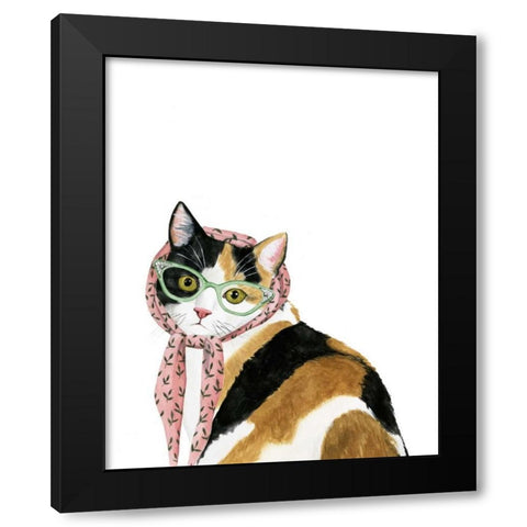 Cool Cat I Black Modern Wood Framed Art Print with Double Matting by Popp, Grace