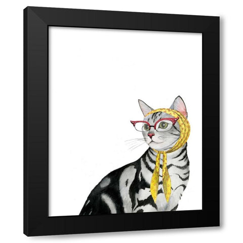 Cool Cat III Black Modern Wood Framed Art Print by Popp, Grace