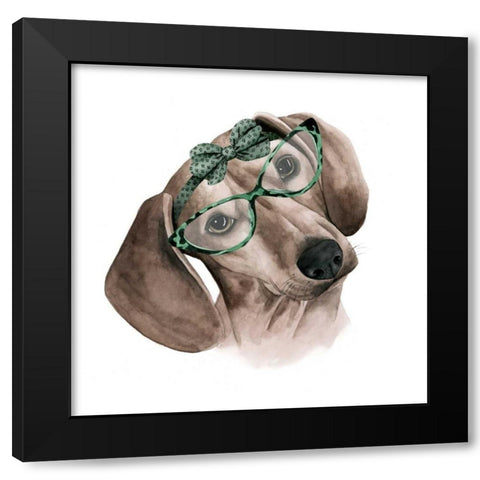 Vintage Pup III Black Modern Wood Framed Art Print with Double Matting by Popp, Grace