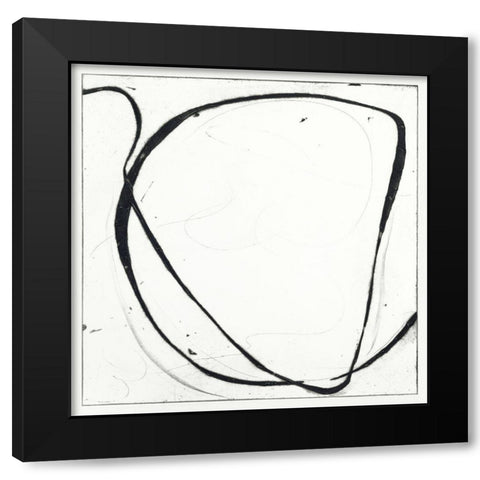 Custom Big Swirl 1 Black Modern Wood Framed Art Print with Double Matting by Gillette, Susan