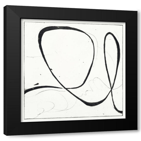Custom Big Swirl 2 Black Modern Wood Framed Art Print with Double Matting by Gillette, Susan