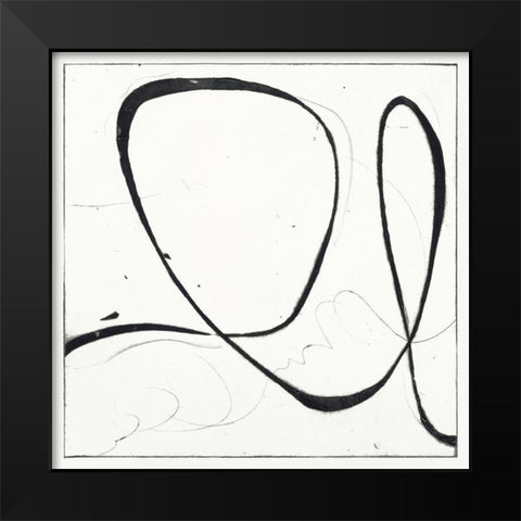 Custom Big Swirl 2 Black Modern Wood Framed Art Print by Gillette, Susan