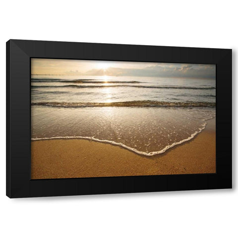 First Landing-Sea I Black Modern Wood Framed Art Print by Mead, Adam