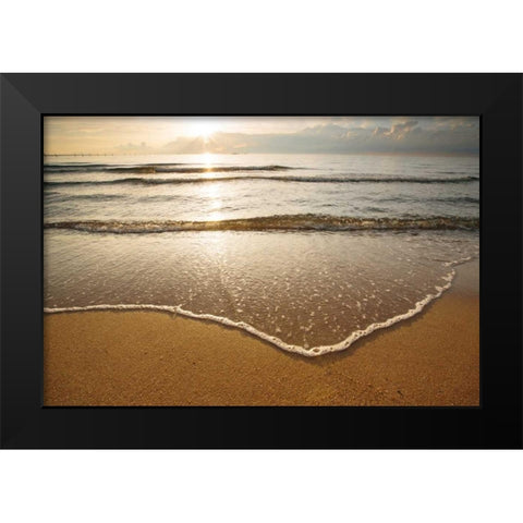 First Landing-Sea I Black Modern Wood Framed Art Print by Mead, Adam