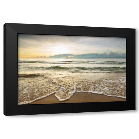 First Landing-Sea II Black Modern Wood Framed Art Print by Mead, Adam