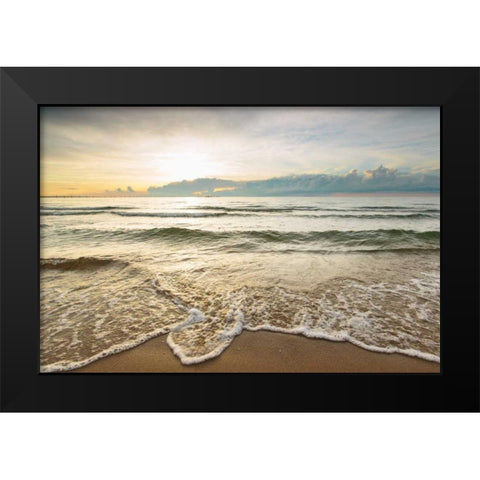 First Landing-Sea II Black Modern Wood Framed Art Print by Mead, Adam