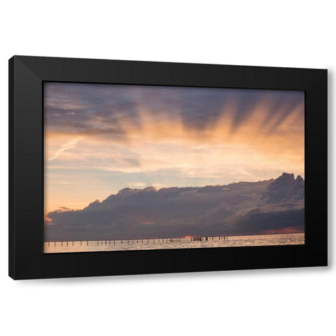 First Landing-Sea III Black Modern Wood Framed Art Print by Mead, Adam