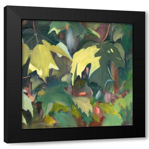 Leaf Array II Black Modern Wood Framed Art Print with Double Matting by Iafrate, Sandra