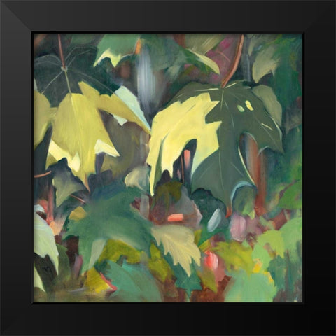 Leaf Array II Black Modern Wood Framed Art Print by Iafrate, Sandra