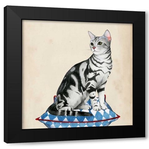 Lady Cat I Black Modern Wood Framed Art Print by Popp, Grace