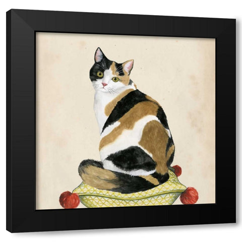 Lady Cat III Black Modern Wood Framed Art Print with Double Matting by Popp, Grace