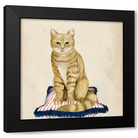 Lady Cat IV Black Modern Wood Framed Art Print with Double Matting by Popp, Grace