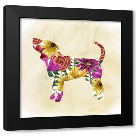 Flower Power Pup IV Black Modern Wood Framed Art Print with Double Matting by Popp, Grace