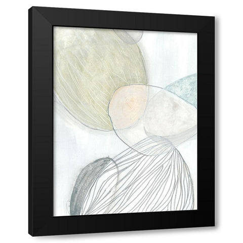 Sea Pebbles I Black Modern Wood Framed Art Print by Vess, June Erica