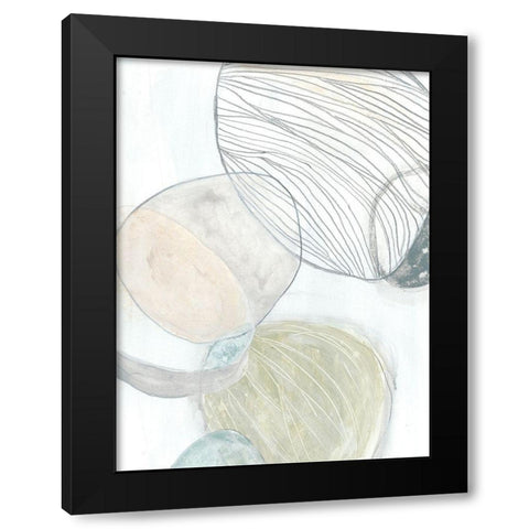 Sea Pebbles II Black Modern Wood Framed Art Print by Vess, June Erica