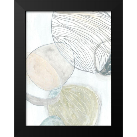 Sea Pebbles II Black Modern Wood Framed Art Print by Vess, June Erica