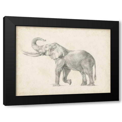 Elephant Sketch I Black Modern Wood Framed Art Print by Harper, Ethan