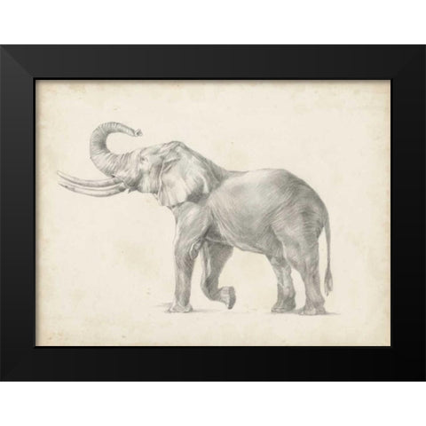 Elephant Sketch I Black Modern Wood Framed Art Print by Harper, Ethan