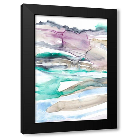 Geode Layers I Black Modern Wood Framed Art Print by Goldberger, Jennifer
