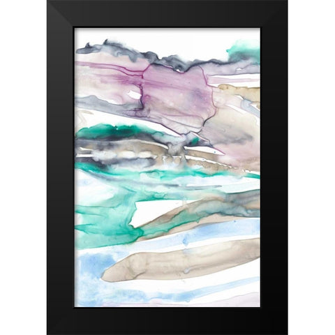 Geode Layers I Black Modern Wood Framed Art Print by Goldberger, Jennifer