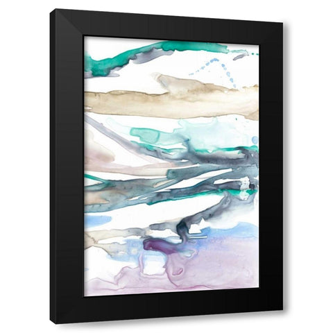 Geode Layers II Black Modern Wood Framed Art Print by Goldberger, Jennifer