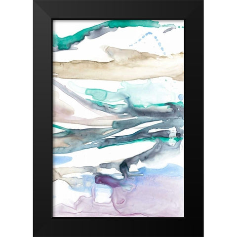 Geode Layers II Black Modern Wood Framed Art Print by Goldberger, Jennifer