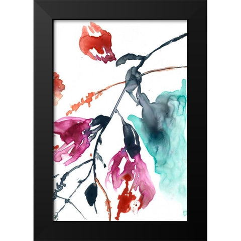 Hanging Fuchsia II Black Modern Wood Framed Art Print by Goldberger, Jennifer